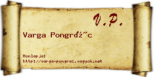 Varga Pongrác névjegykártya
