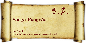 Varga Pongrác névjegykártya